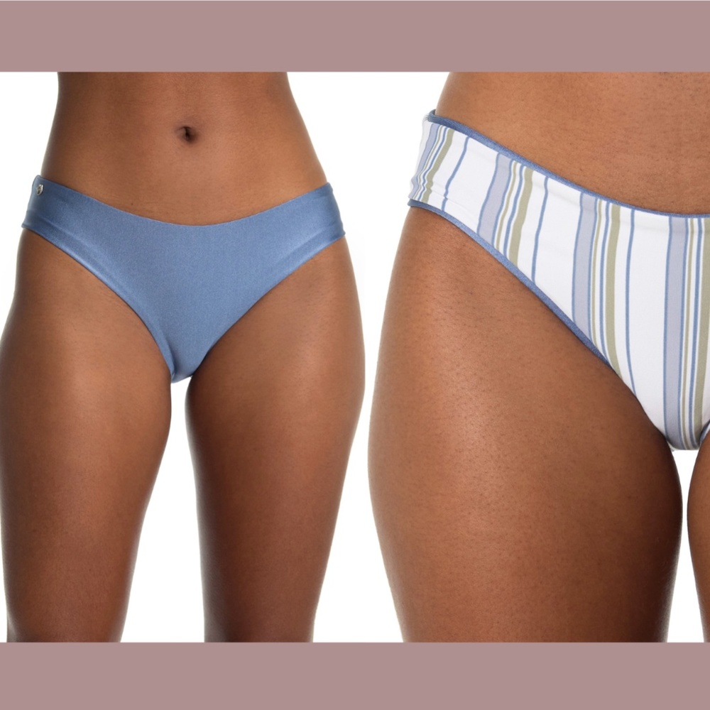 NWT Maaji [‎ Large ] Silver Sublime Bikini Bottoms in Solid/Stripes
